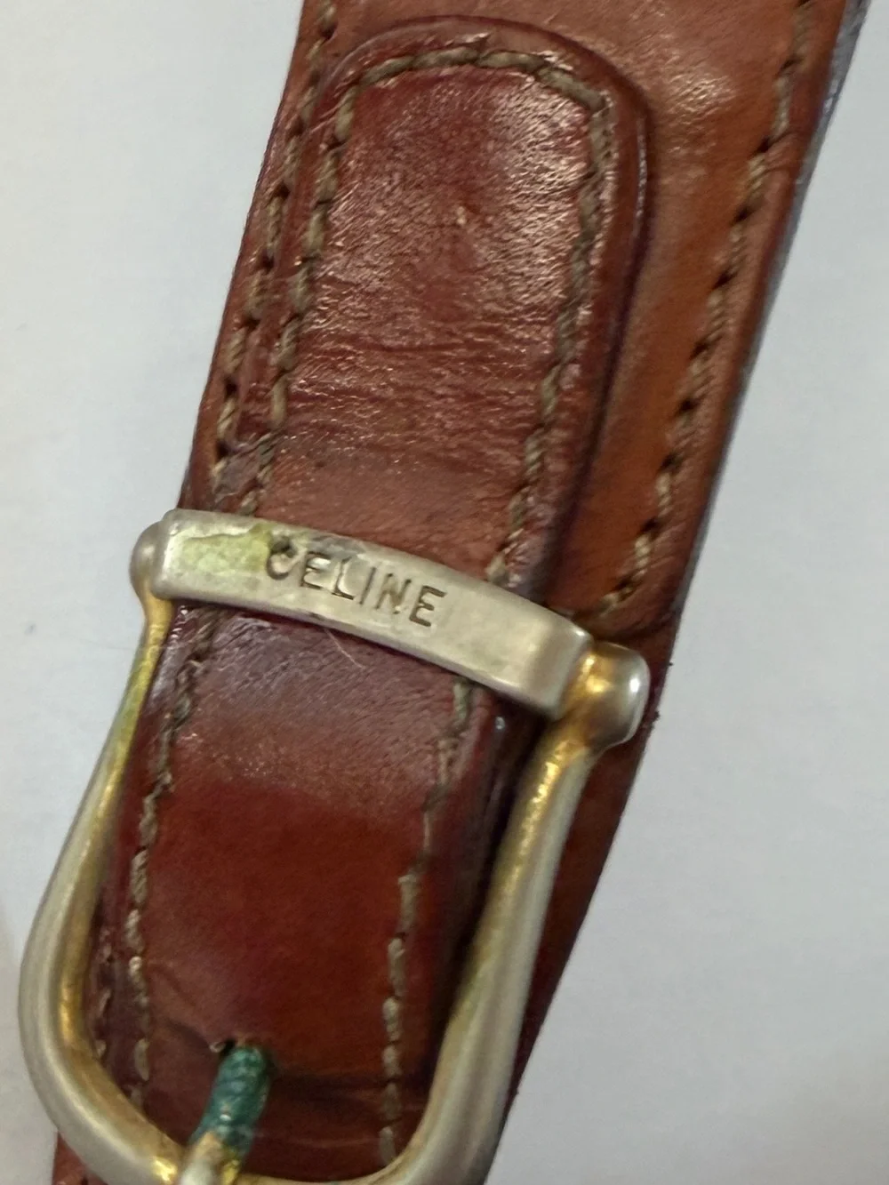 Vintage Celine Macadam Brown Coated Canvas & Tan Leather Crossbody Bag